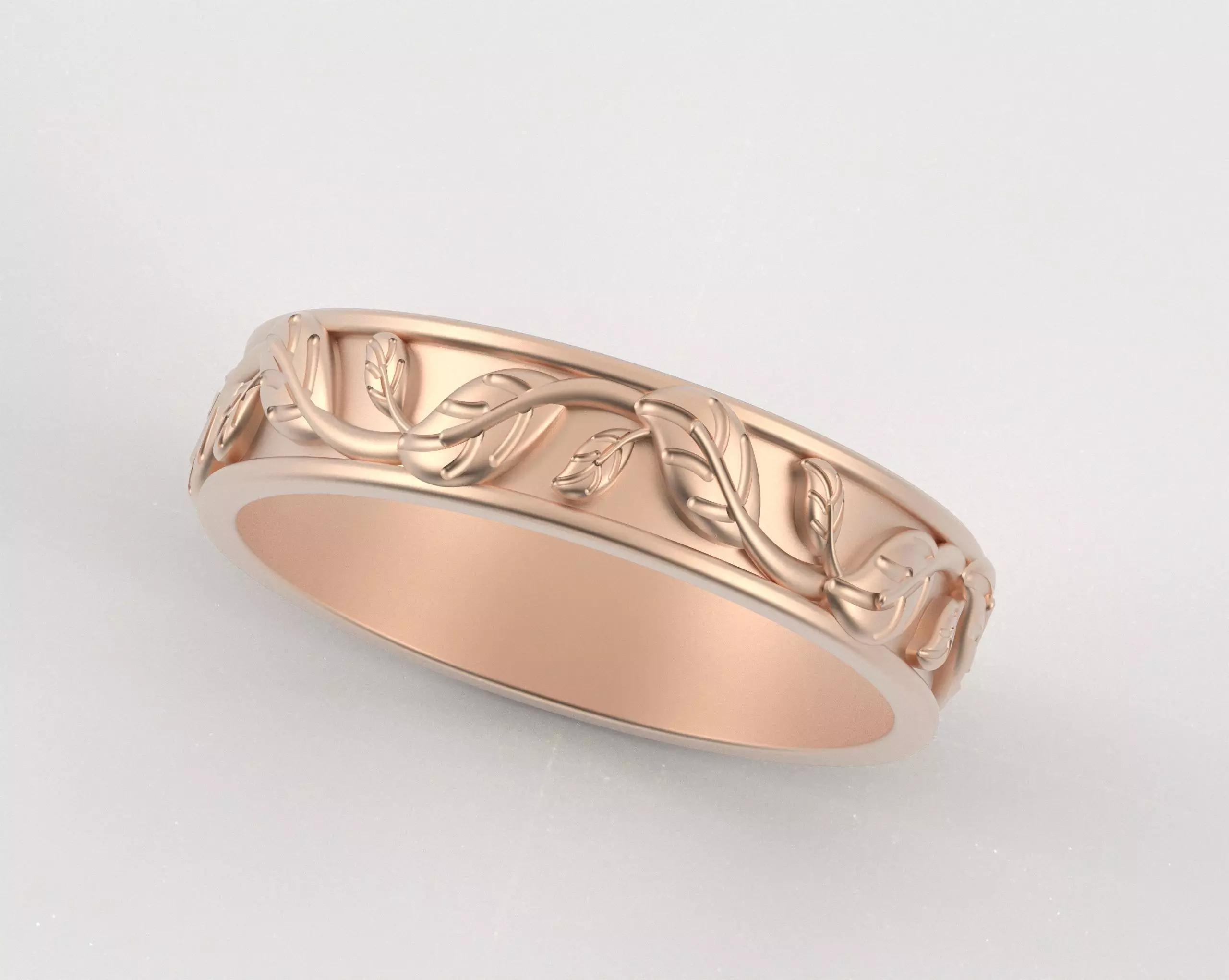 Leaf Carving Ring 3D print model_11