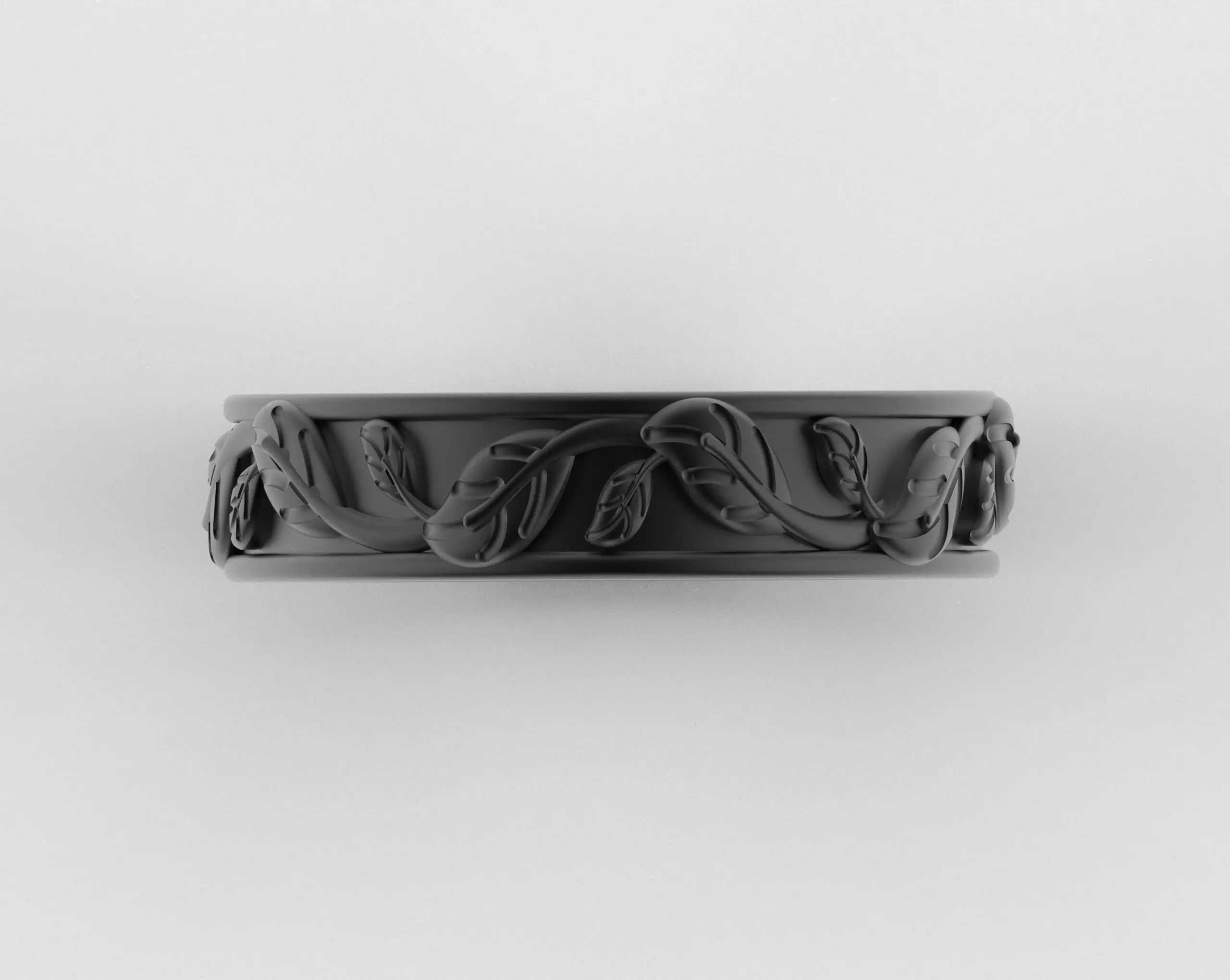 Leaf Carving Ring 3D print model_6