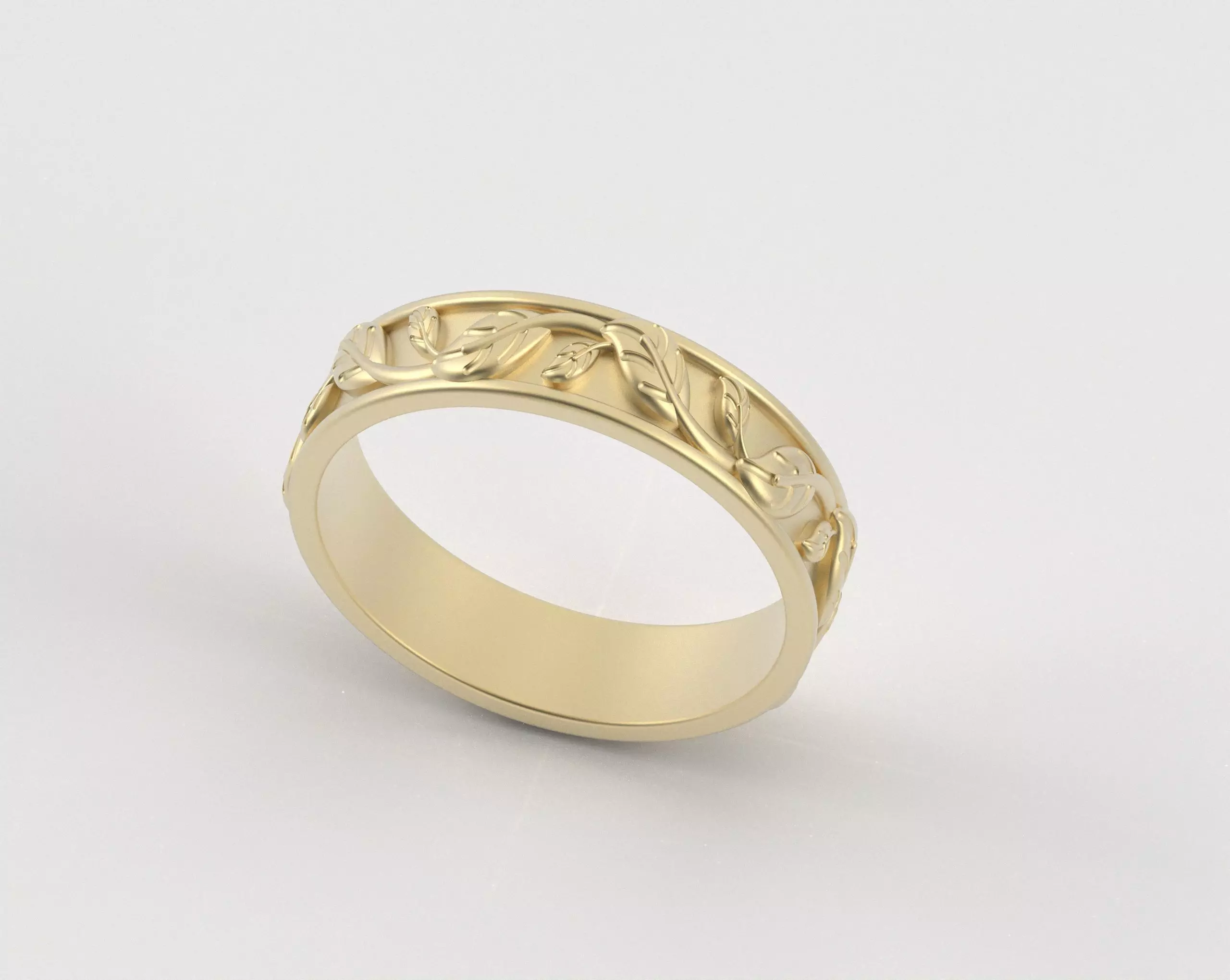Leaf Carving Ring 3D print model_25
