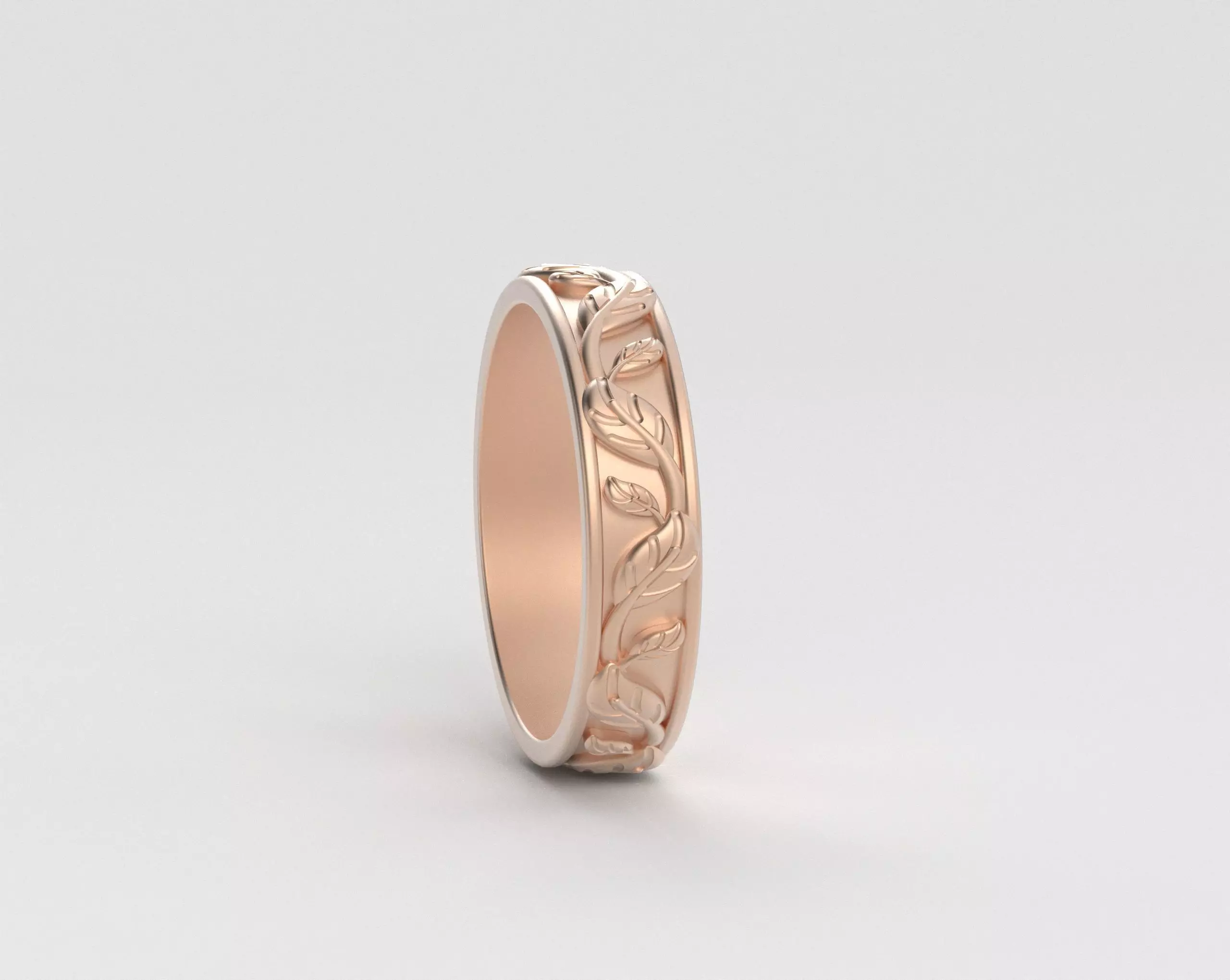 Leaf Carving Ring 3D print model_13