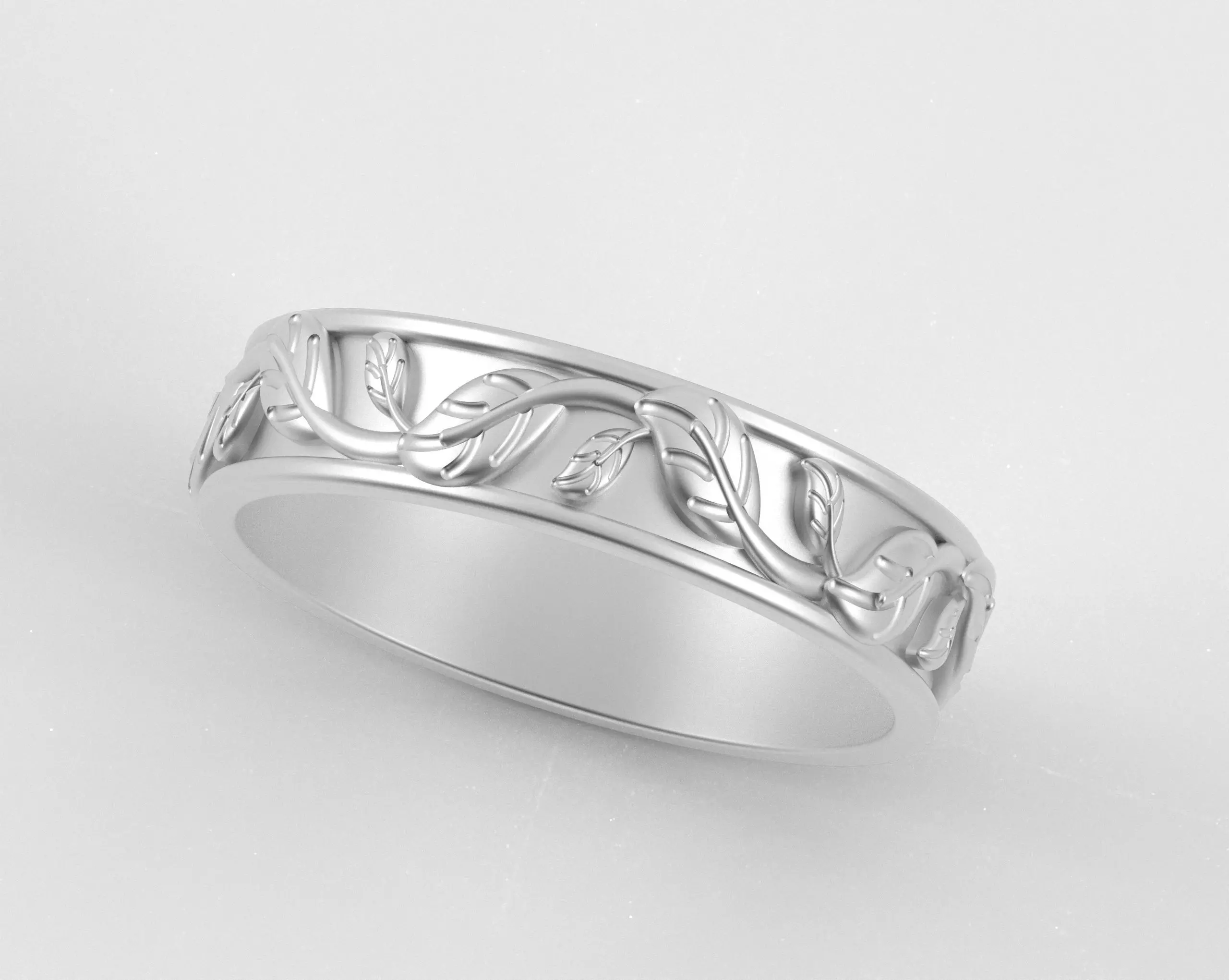 Leaf Carving Ring 3D print model_17