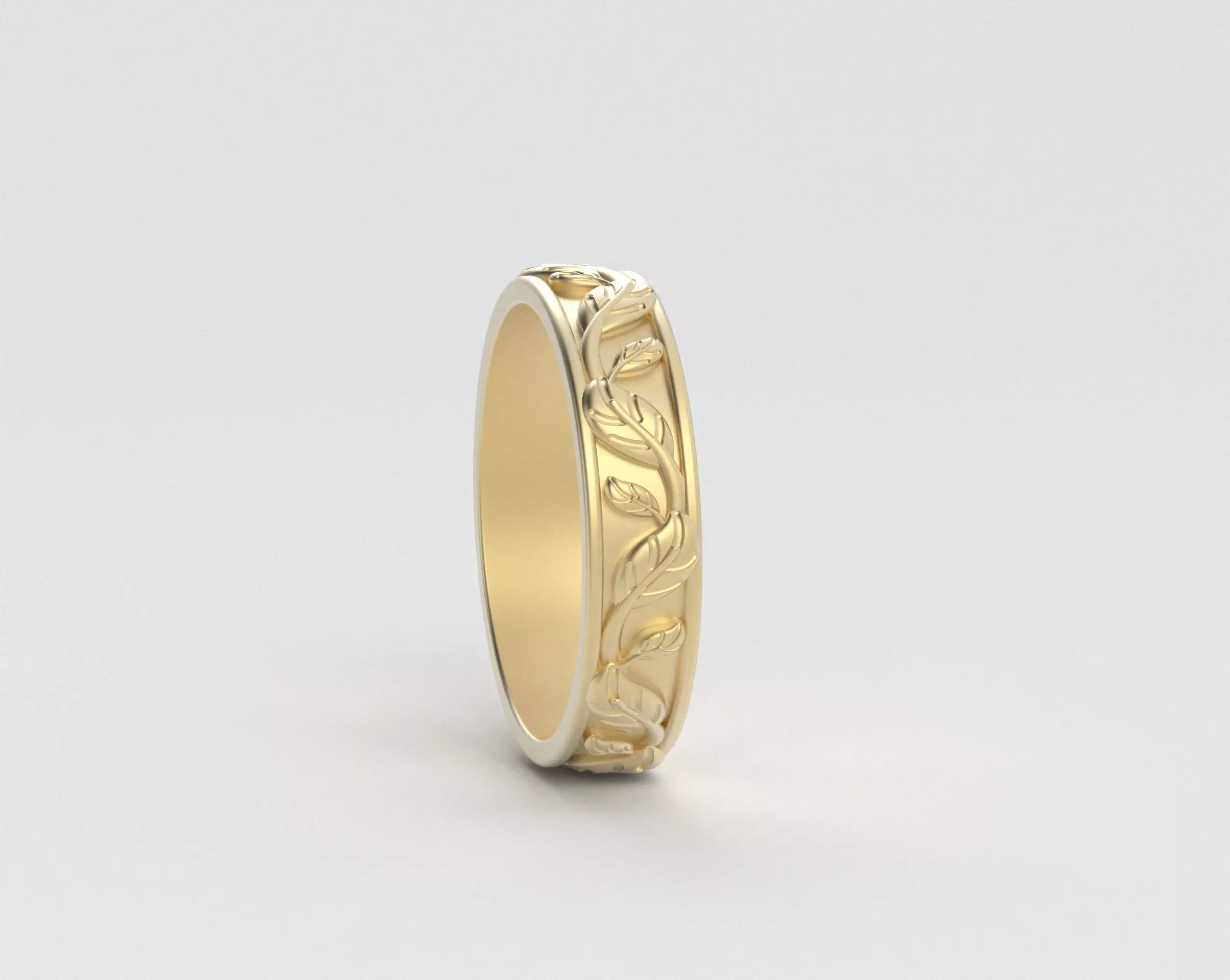 Leaf Carving Ring 3D print model_24