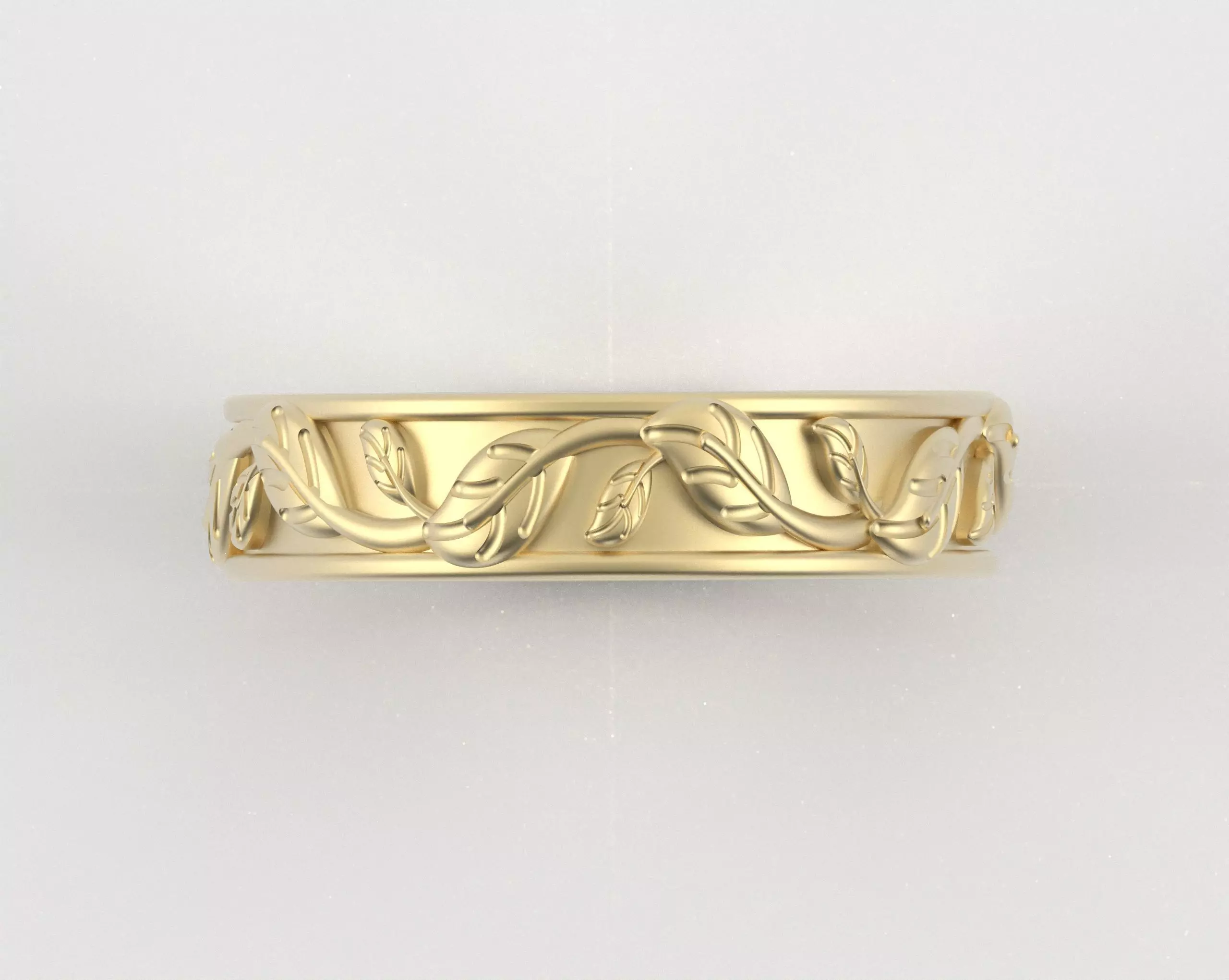 Leaf Carving Ring 3D print model_0