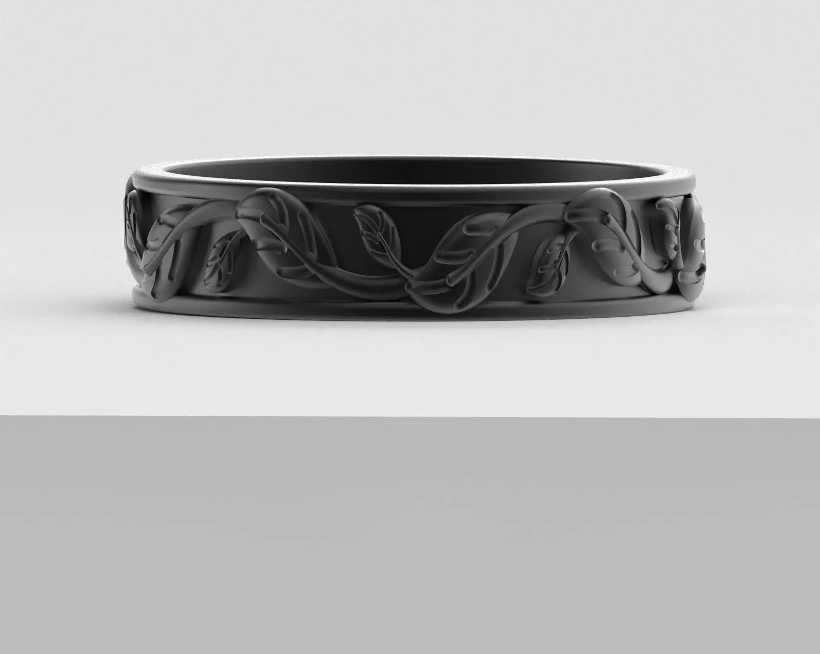 Leaf Carving Ring 3D print model_26