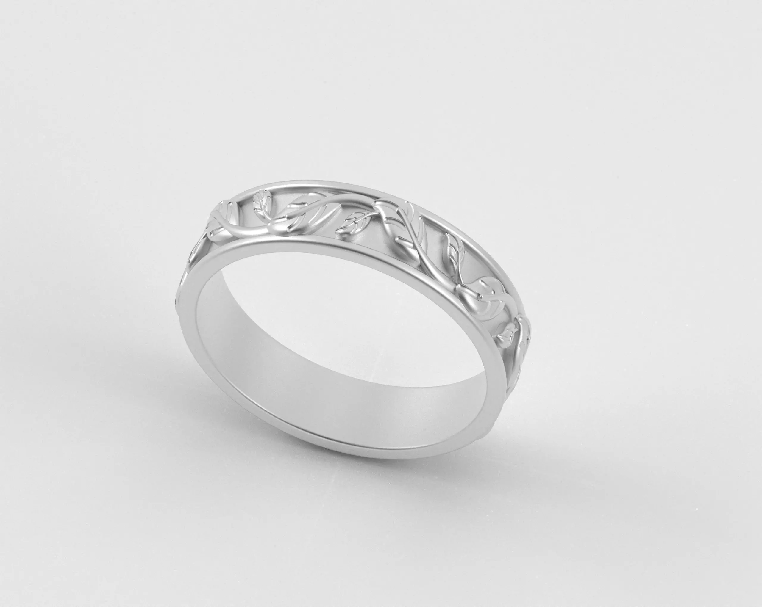Leaf Carving Ring 3D print model_20