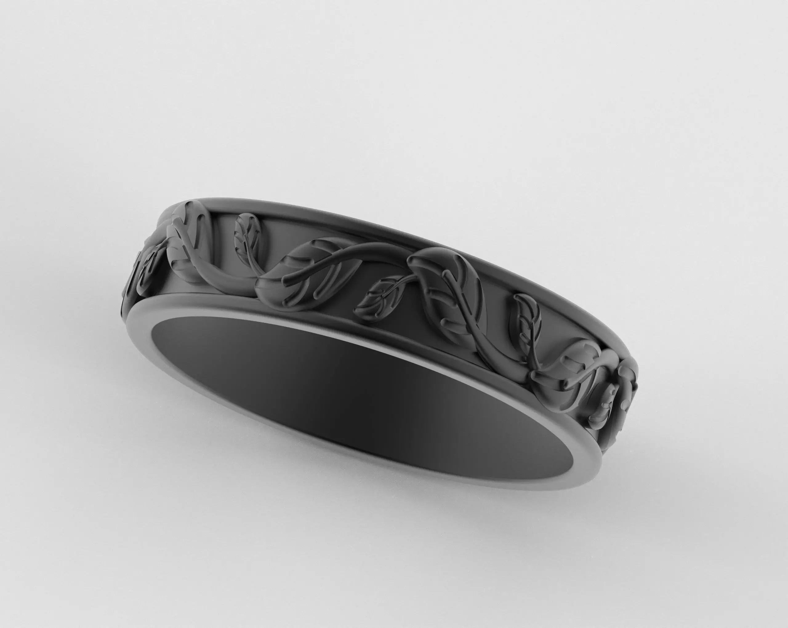 Leaf Carving Ring 3D print model_5
