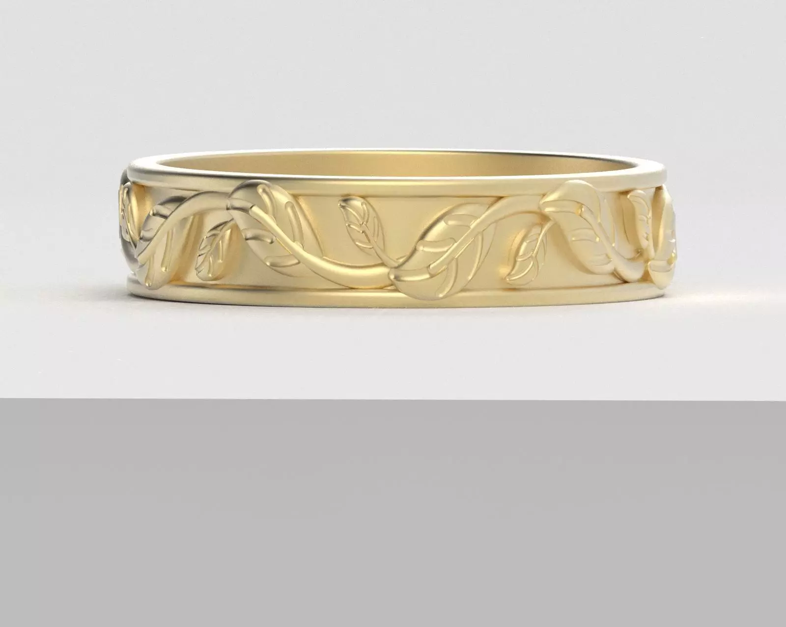 Leaf Carving Ring 3D print model_2