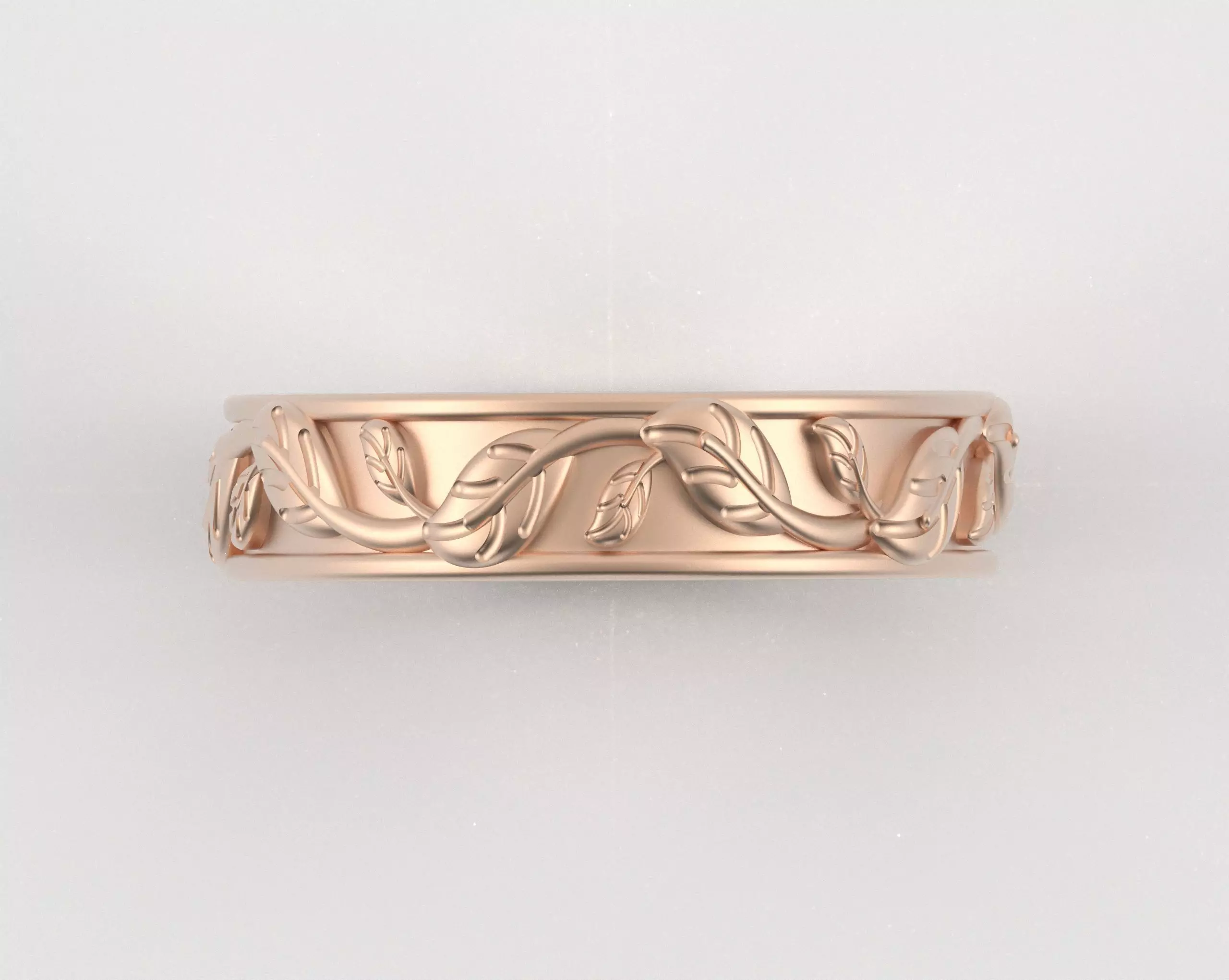 Leaf Carving Ring 3D print model_12