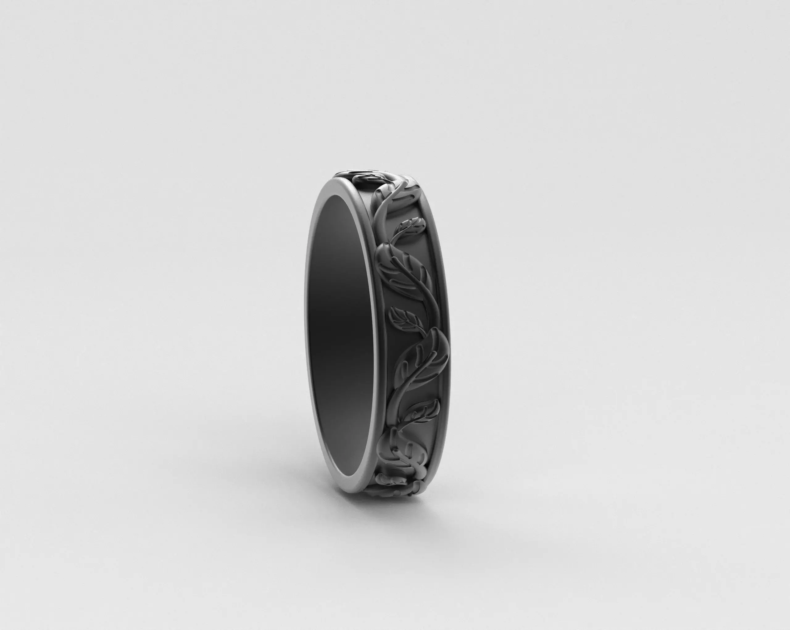 Leaf Carving Ring 3D print model_7