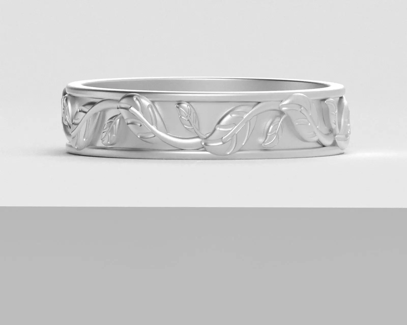 Leaf Carving Ring 3D print model_28