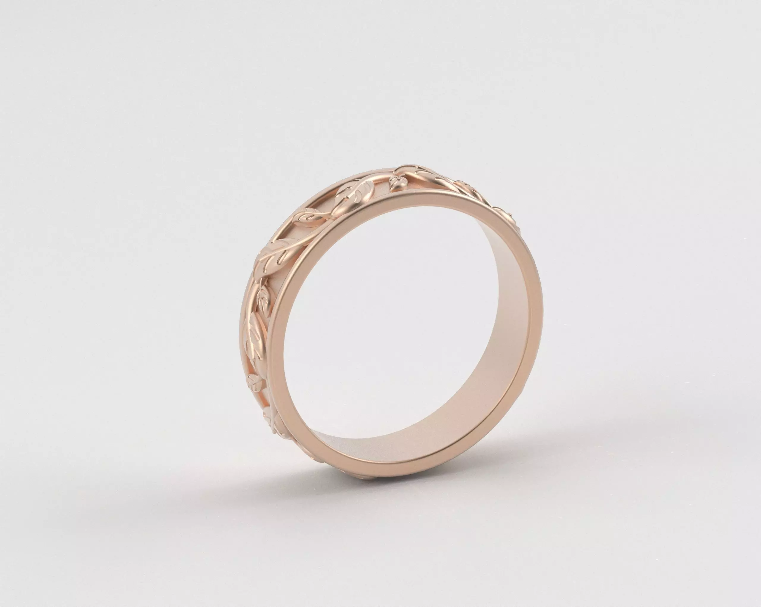 Leaf Carving Ring 3D print model_9