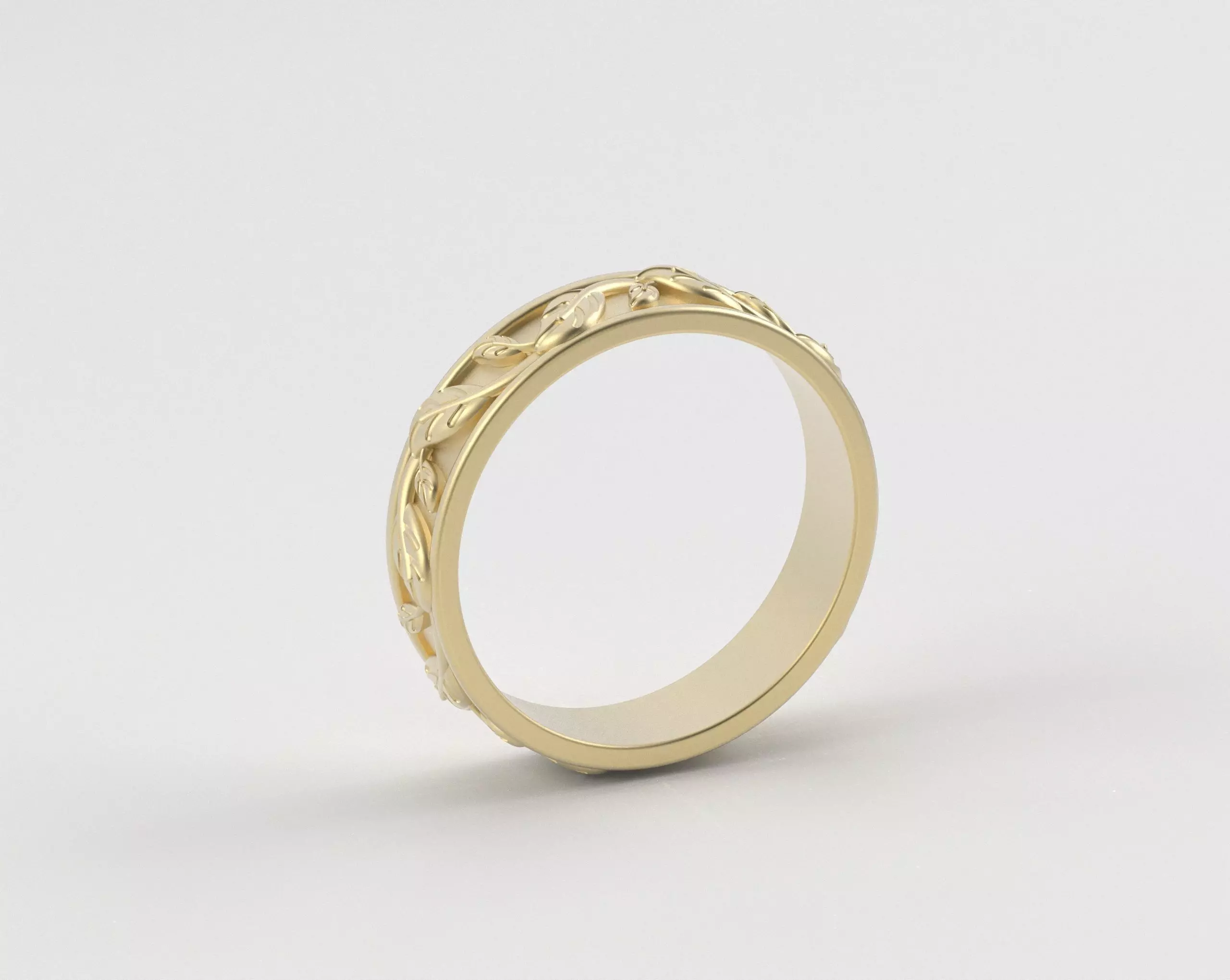 Leaf Carving Ring 3D print model_21