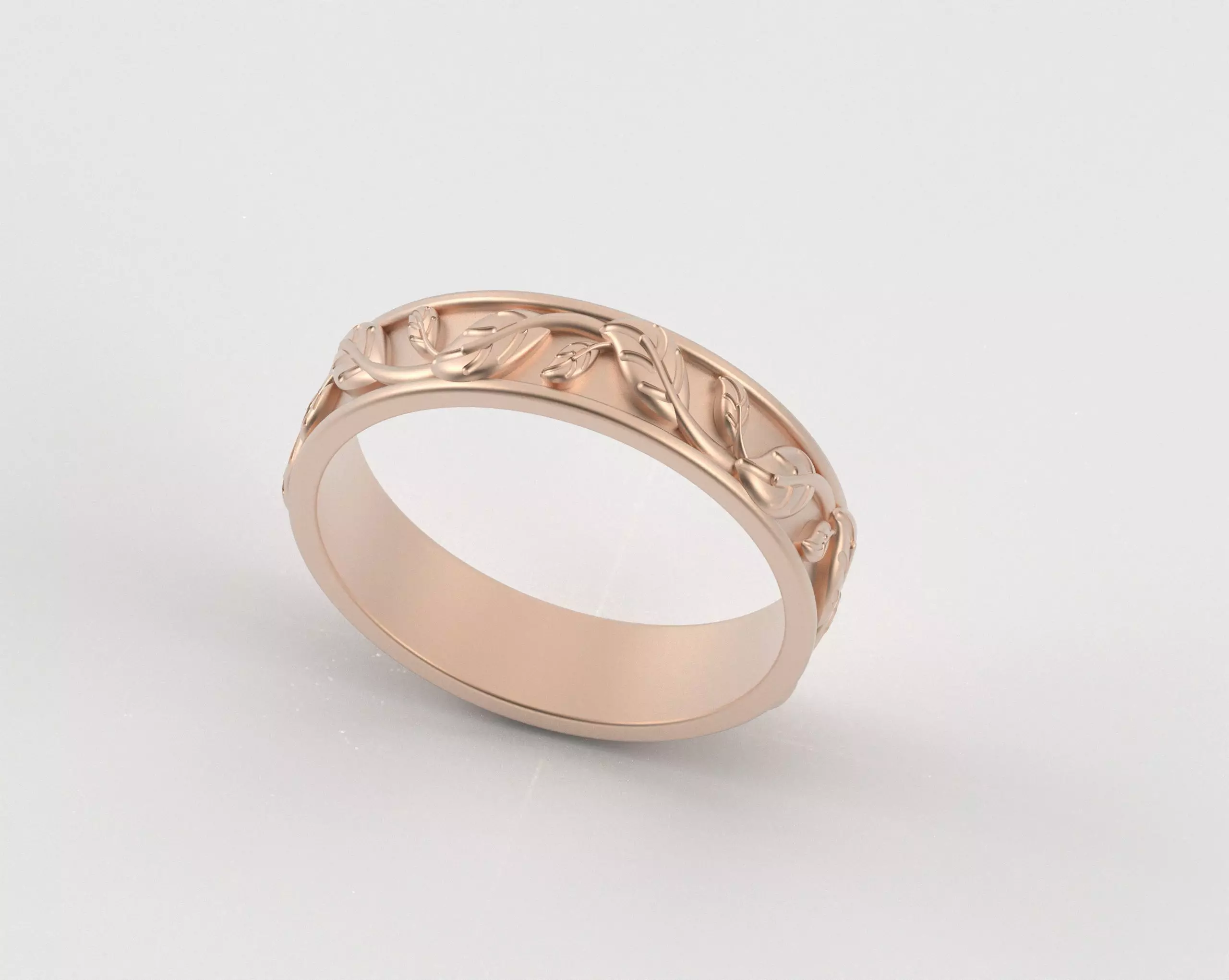 Leaf Carving Ring 3D print model_14