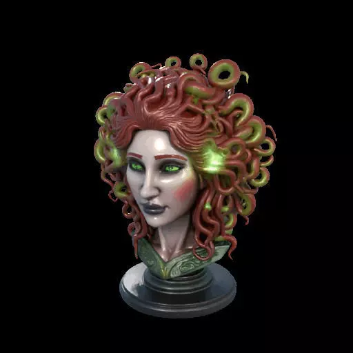 2162  Medusa Gorgon Head 3D Model  magic 3D print model_21