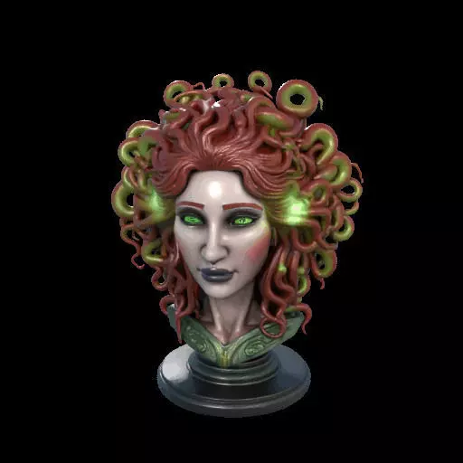 2162  Medusa Gorgon Head 3D Model  magic 3D print model_22