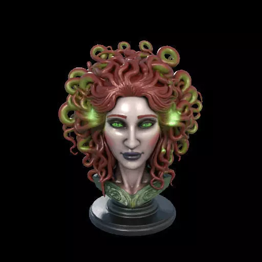 2162  Medusa Gorgon Head 3D Model  magic 3D print model_0