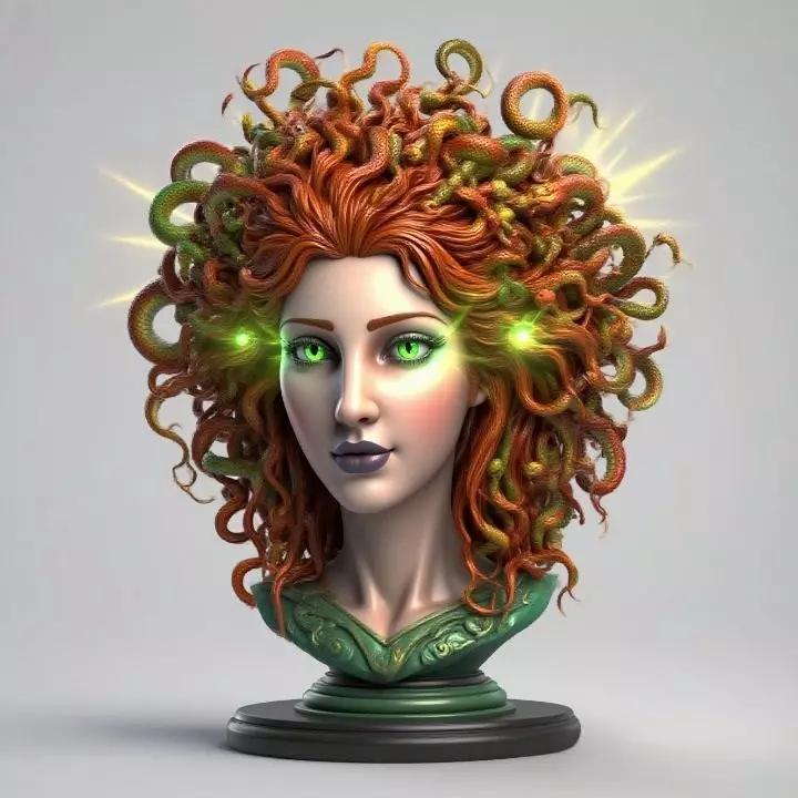 2162  Medusa Gorgon Head 3D Model  magic 3D print model_32