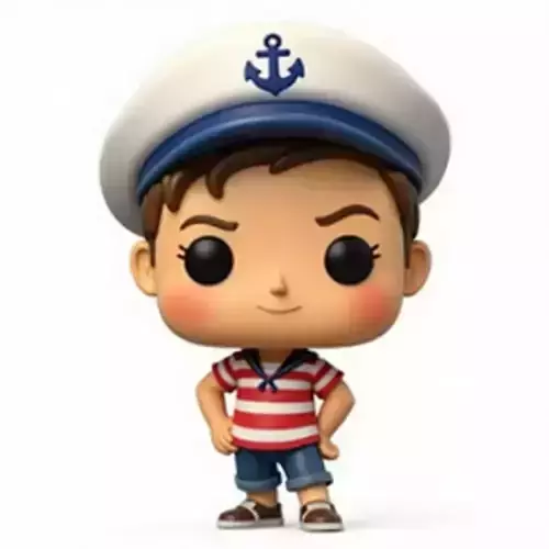 Cute Chibi Sailor Boy with Anchor Hat 3D Model