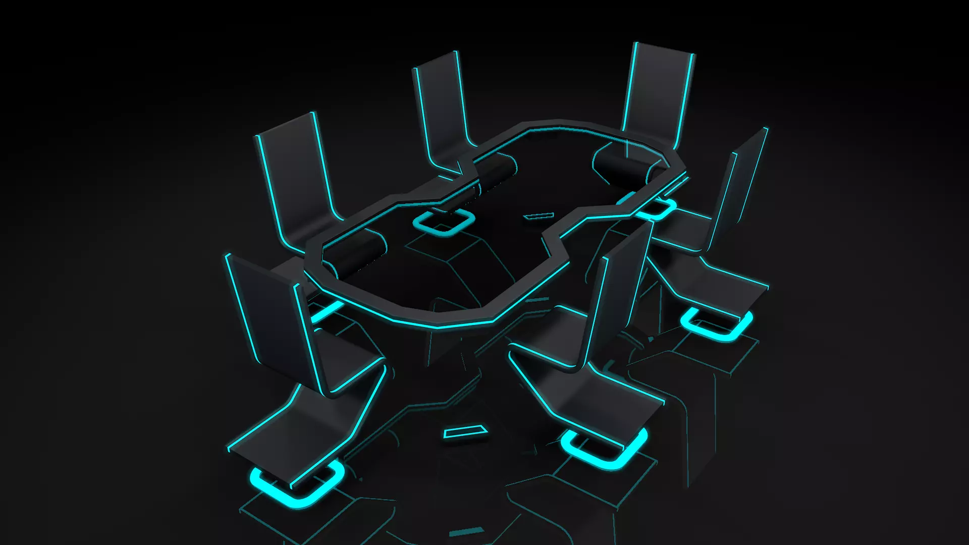Sci Fi Office Furniture 3D model