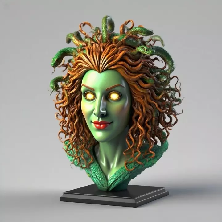 2163  Medusa Gorgon Head 3D Model  magic 3D print model_35