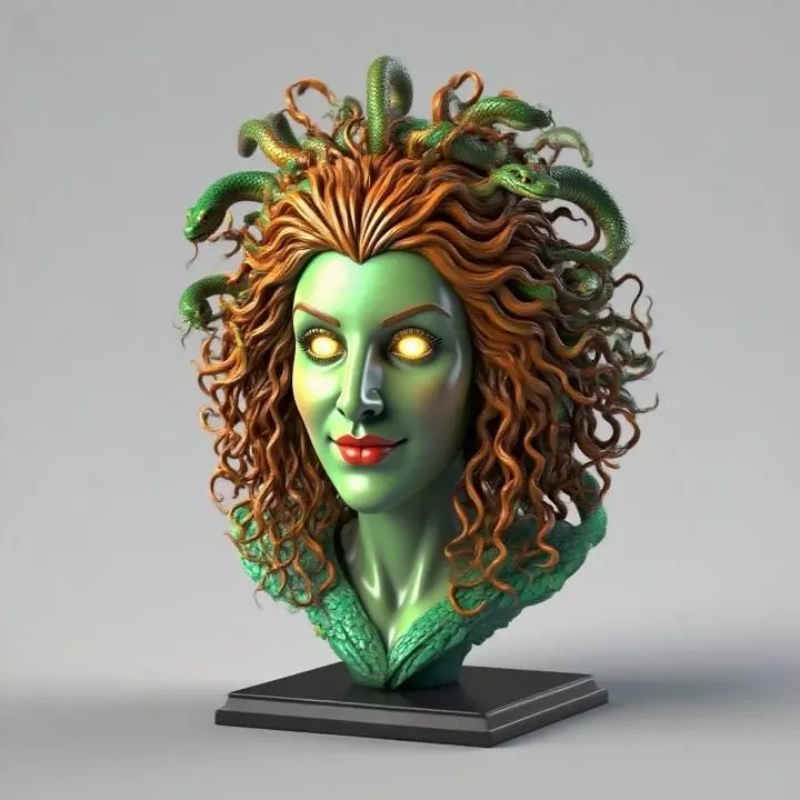 2163  Medusa Gorgon Head 3D Model  magic 3D print model_34