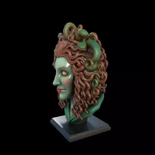 2163  Medusa Gorgon Head 3D Model  magic 3D print model_18