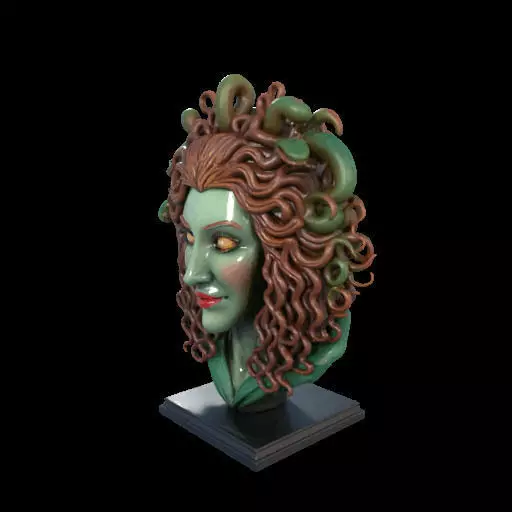 2163  Medusa Gorgon Head 3D Model  magic 3D print model_19