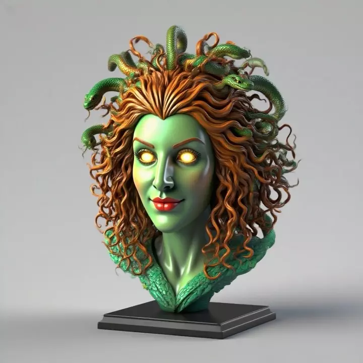 2163  Medusa Gorgon Head 3D Model  magic 3D print model_33