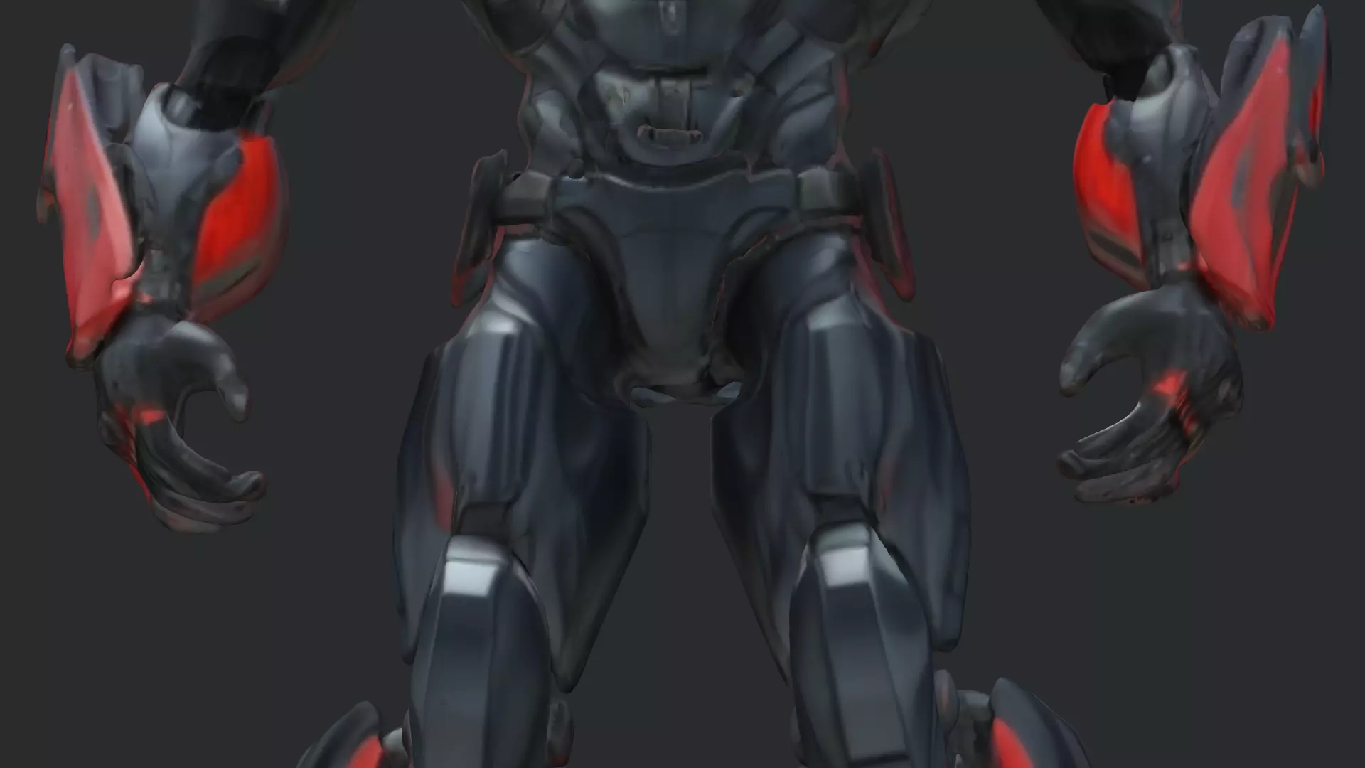 Futuristic Mech Warrior Robot 3D model_4