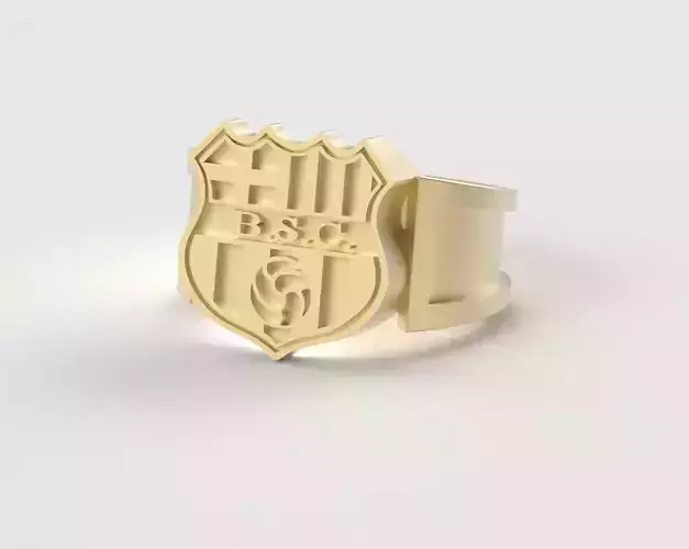 Barcelona Ring - Official BSC - soccer or futbol 3D print model Barcelona Ring - Official BSC - soccer or futbol 3D print model
