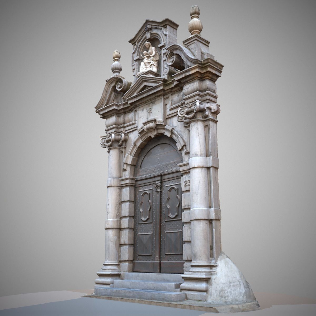 Architectural Entrance Door 3D model_2