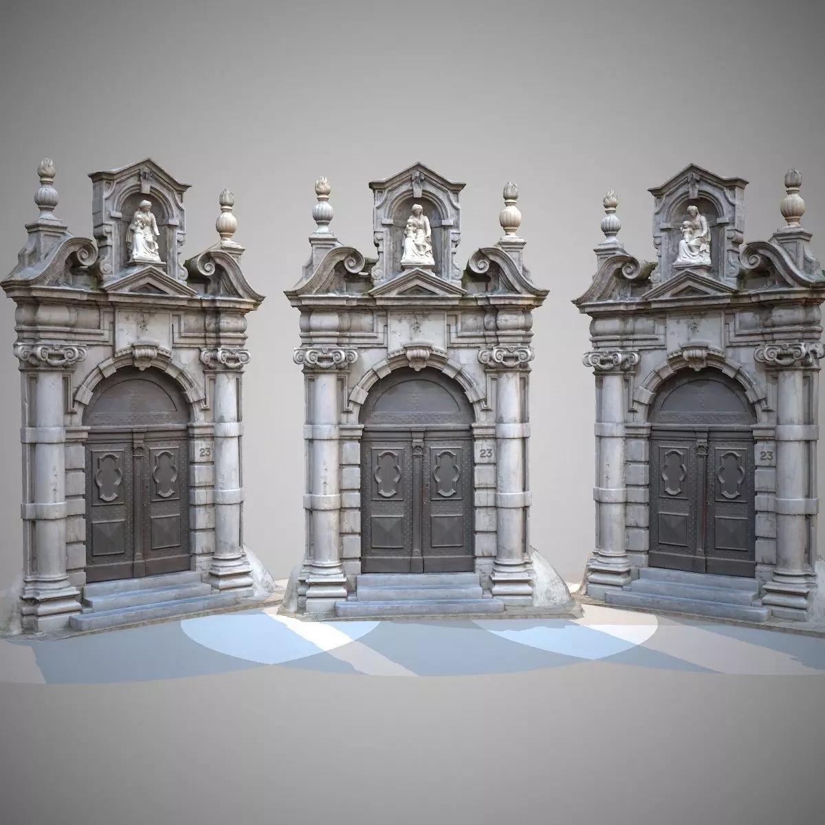 Architectural Entrance Door 3D model_0