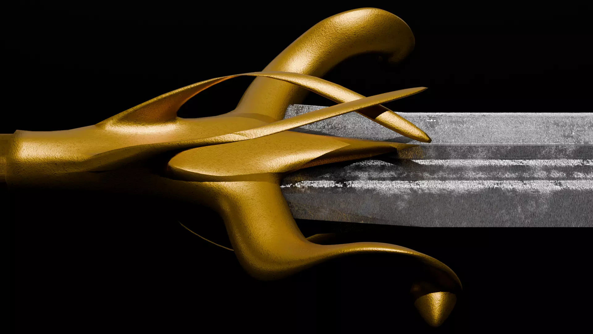 Greatsword Low-poly 3D model_10