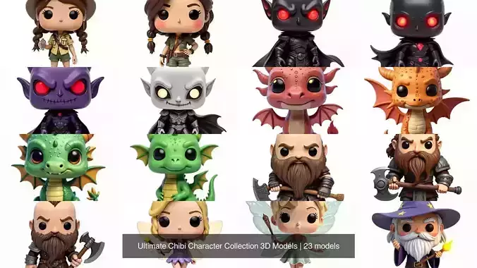 Ultimate Chibi Character Collection 3D Models
