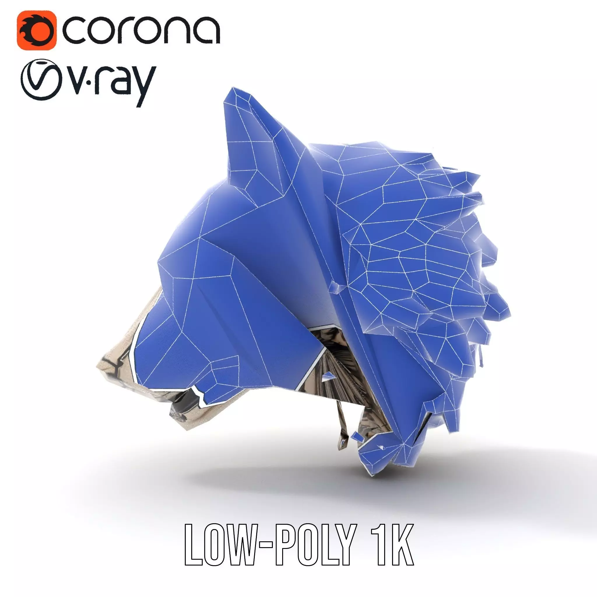 Majestic Wolf Head Bronze model pack Low-poly 3D model_30