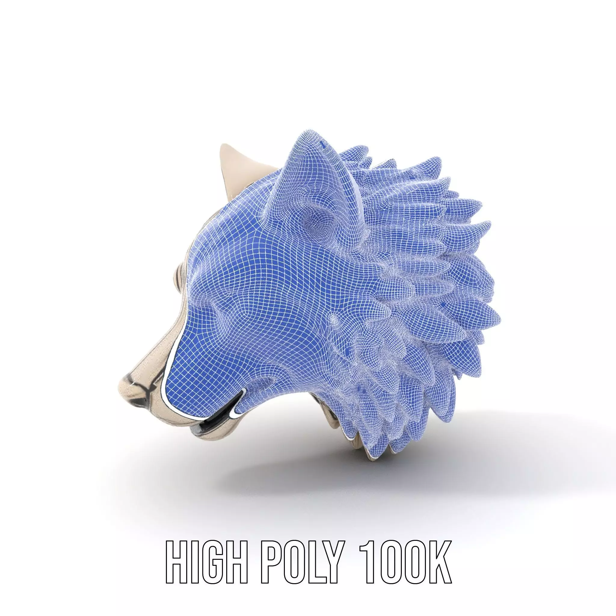 Majestic Wolf Head Bronze model pack Low-poly 3D model_4