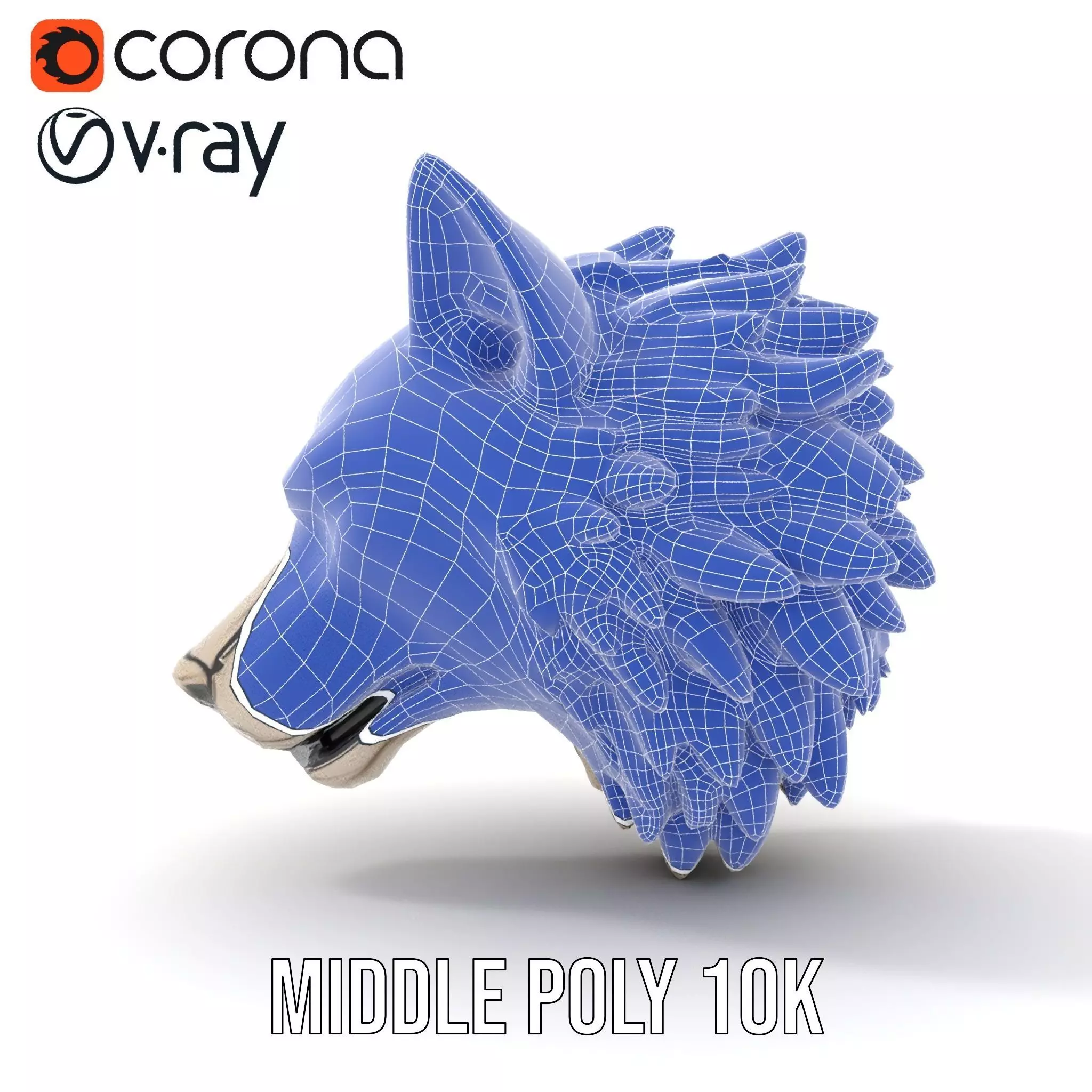 Majestic Wolf Head Bronze model pack Low-poly 3D model_29