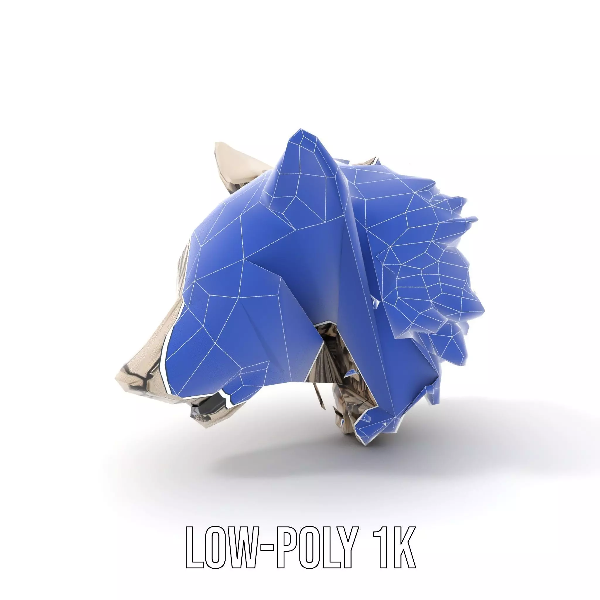 Majestic Wolf Head Bronze model pack Low-poly 3D model_17