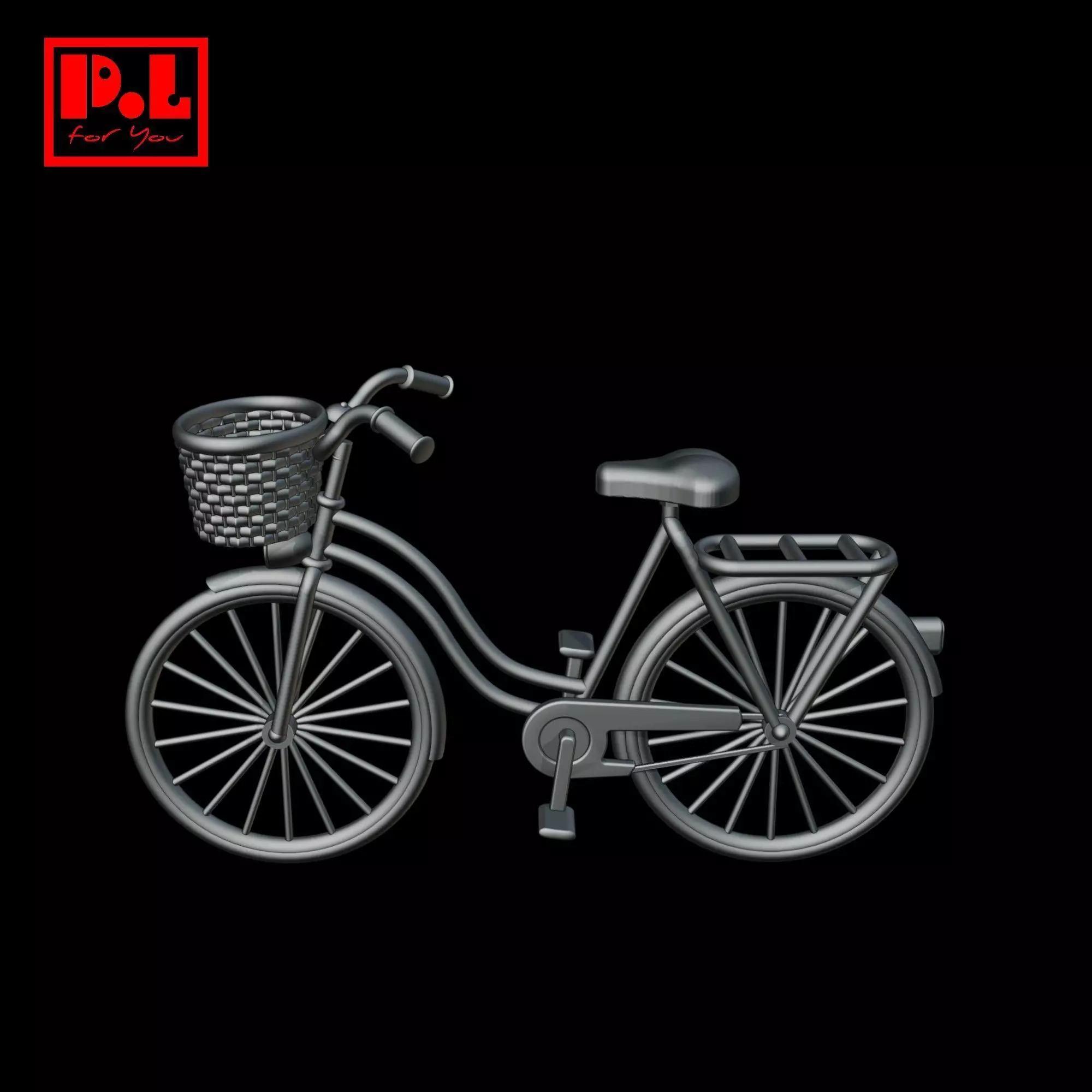 Womens Bike with Basket 3D print model
