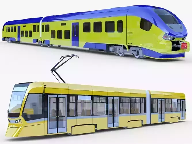Pesa Link and Stadler tram 3D Model Collection