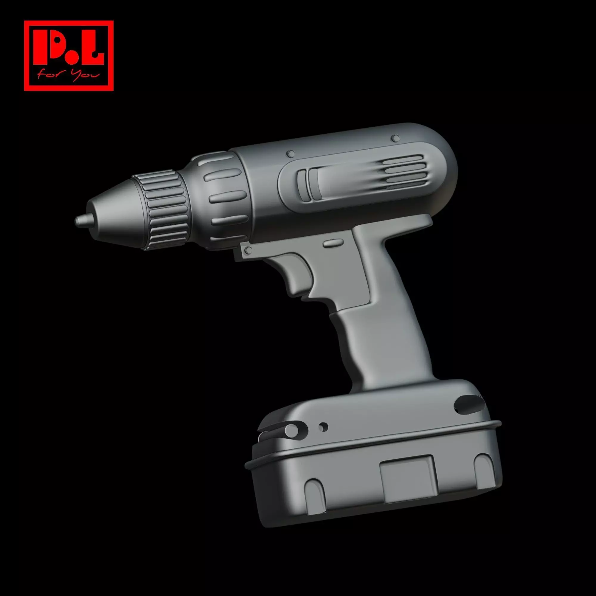 Electric screwdriver 3D print model_0