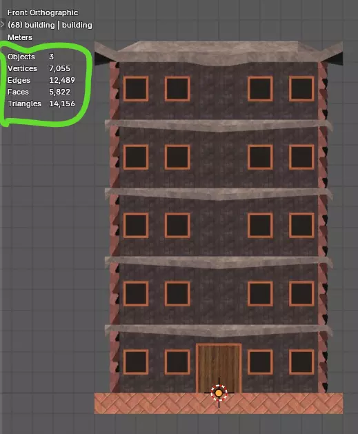 Low Poly Building Blender Model Low-poly 3D model_15