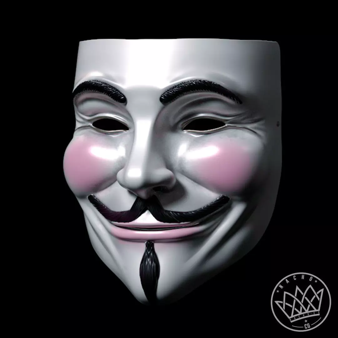 Fan Art - Guy Flawks Mask from V for Vendetta 3D print model_1