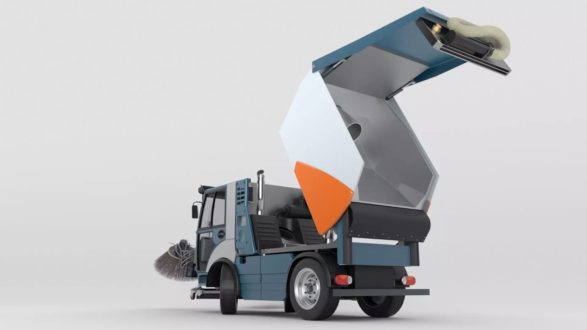 Street Sweeper Rigged and Animated 3D model_36