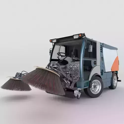 Street Sweeper Rigged and Animated 3D model
