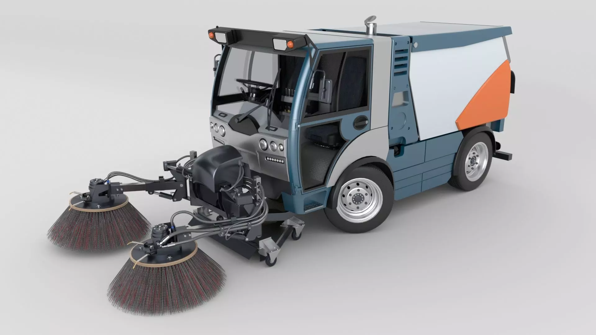 Street Sweeper Rigged and Animated 3D model_21