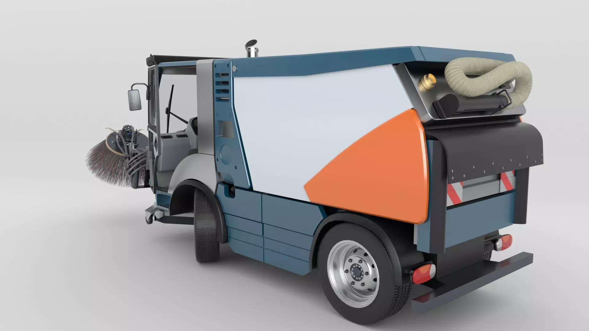 Street Sweeper Rigged and Animated 3D model_40
