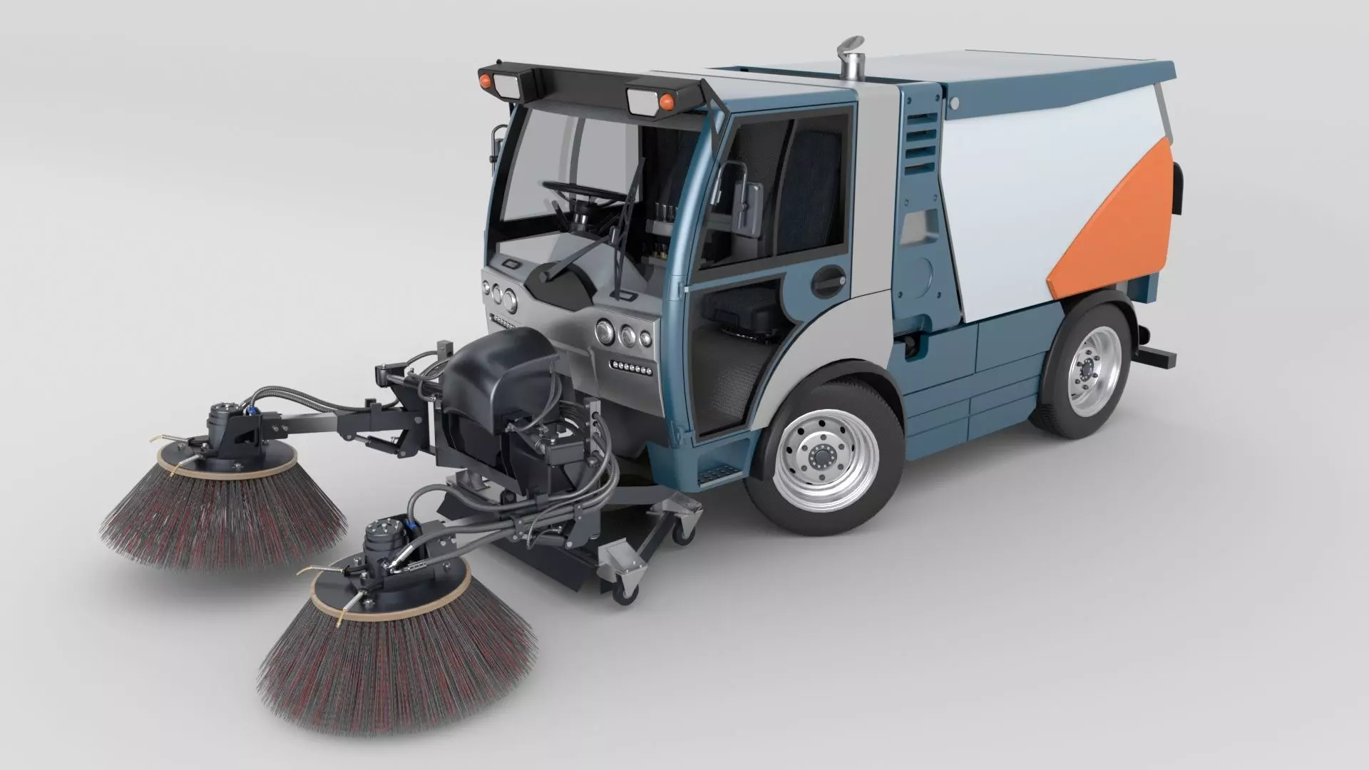 Street Sweeper Rigged and Animated 3D model_19