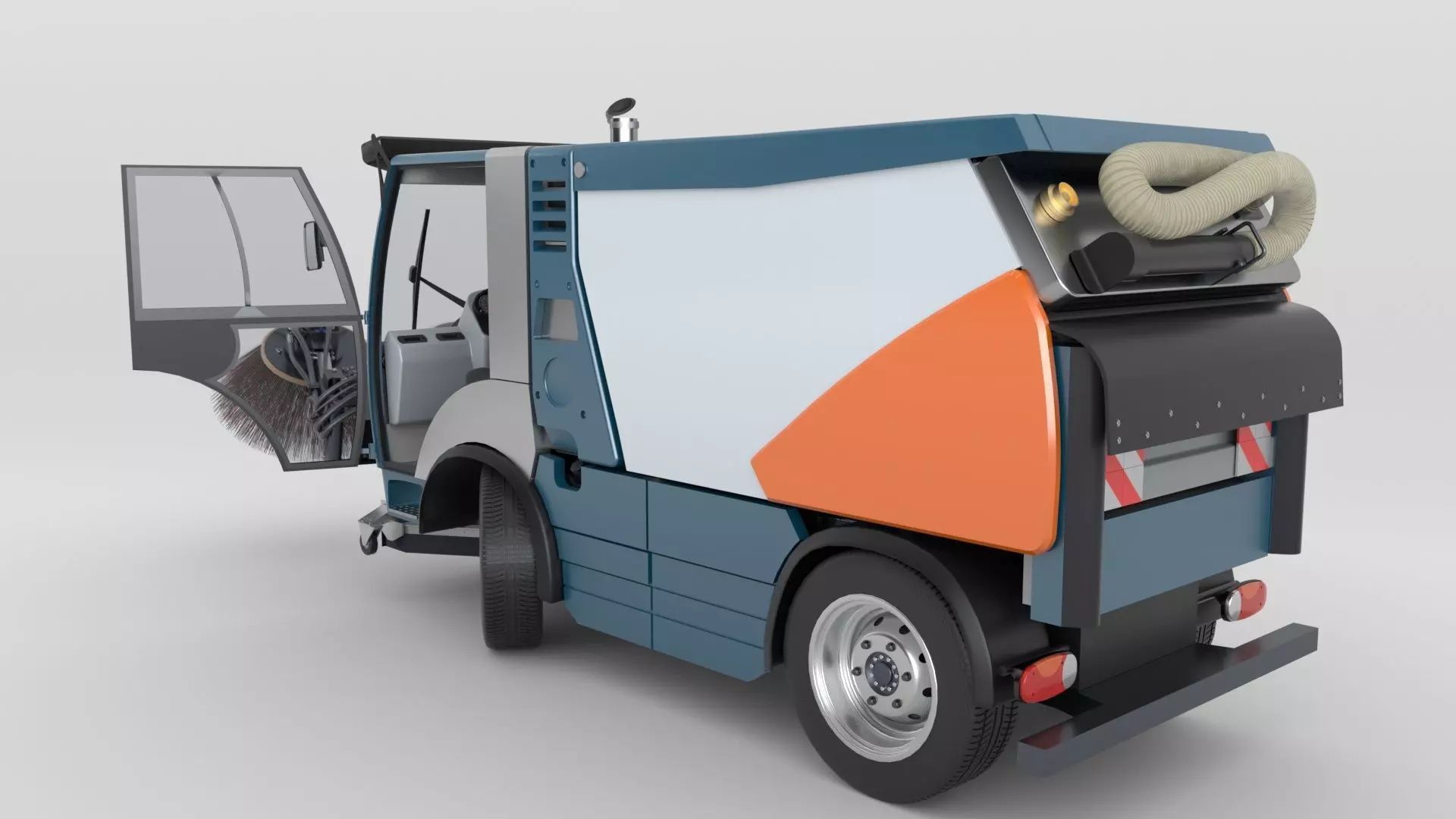 Street Sweeper Rigged and Animated 3D model_42