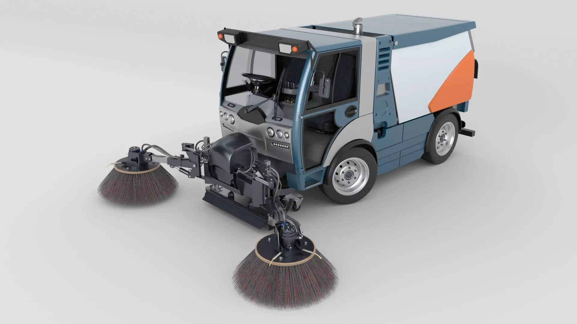 Street Sweeper Rigged and Animated 3D model_26